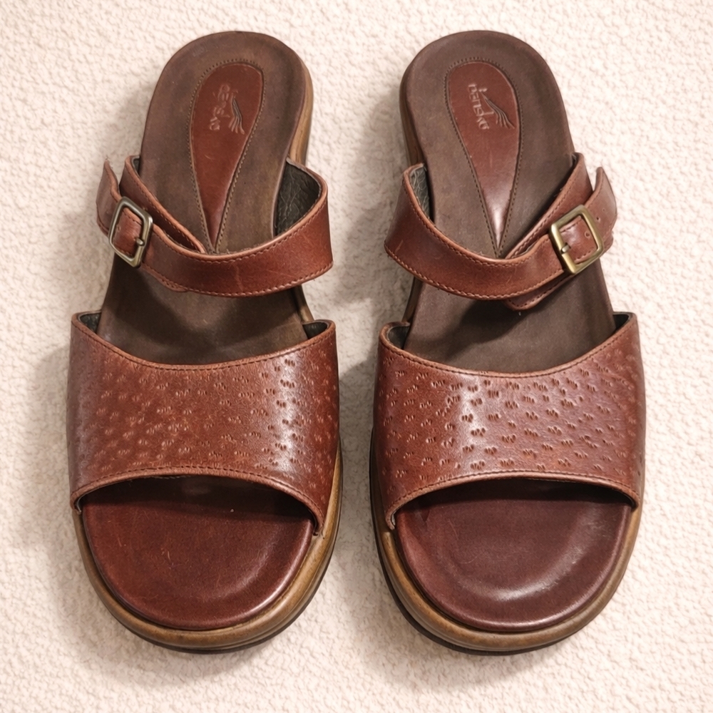 Dansko Chestnut Leather Sandals